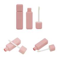 Wholesale empty cute pink lip gloss bottle with brush